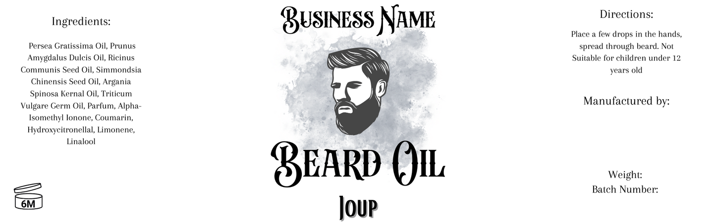 Digital Beard Oil Labels