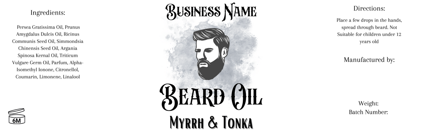 Digital Beard Oil Labels