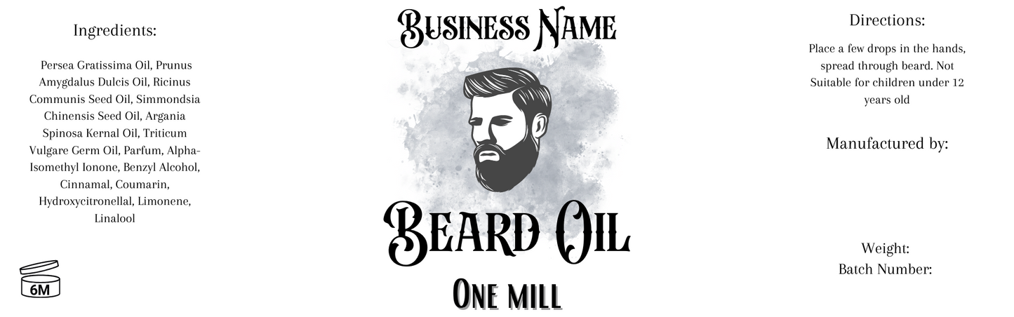 Digital Beard Oil Labels