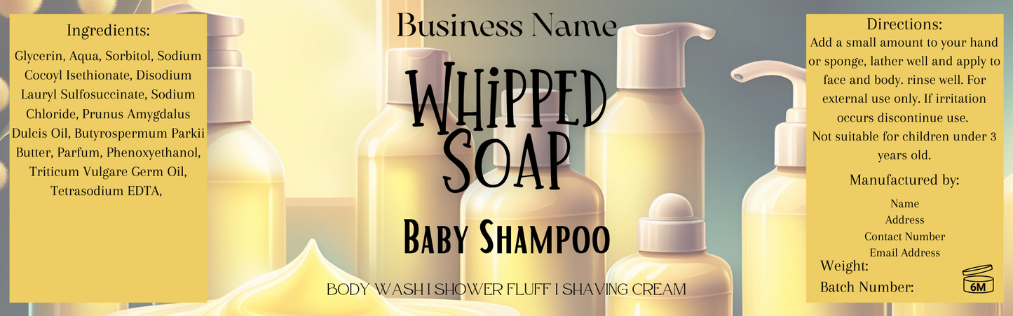 Themed Whipped Soap Labels (Set 5)