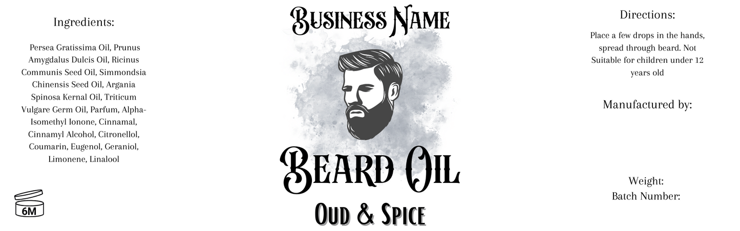 Digital Beard Oil Labels