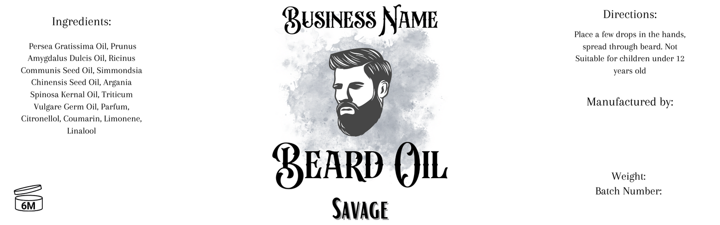 Digital Beard Oil Labels