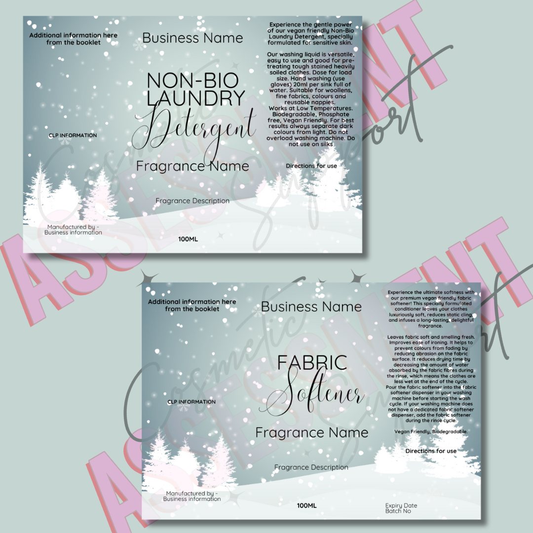 Digital New Fizzy Cleaning Labels (Christmas design)