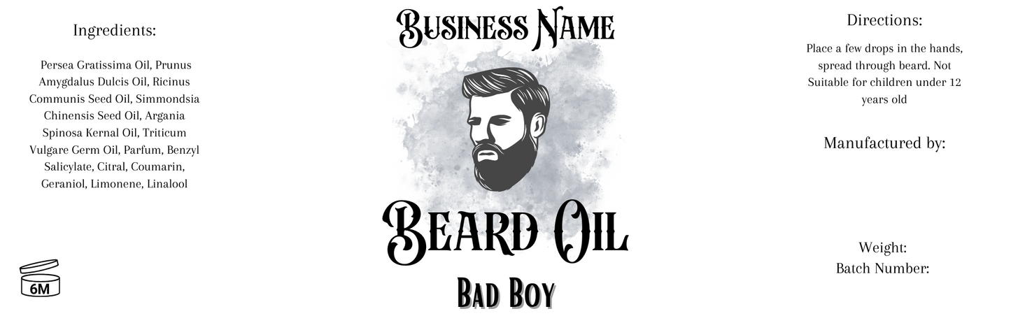 Digital Beard Oil Labels