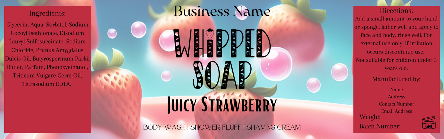 Themed Whipped Soap Labels (Set 5)