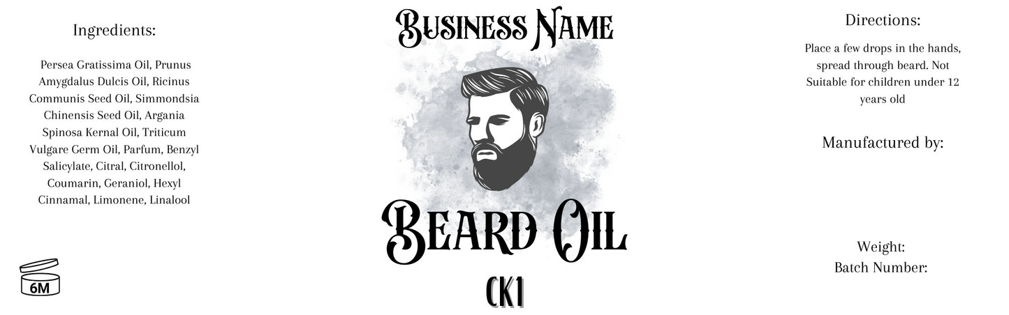 Digital Beard Oil Labels