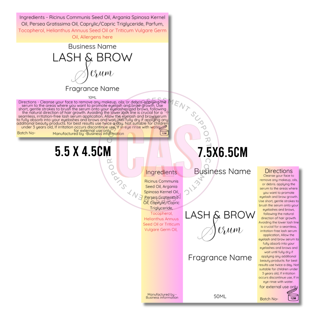 Lash & Brow Serum Digital Labels