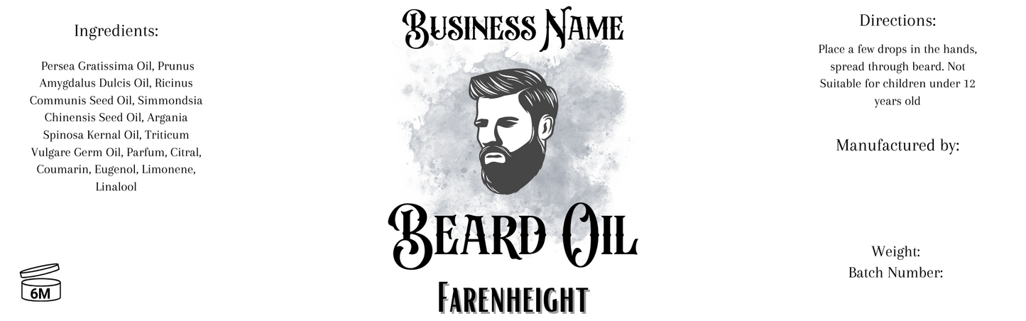 Digital Beard Oil Labels