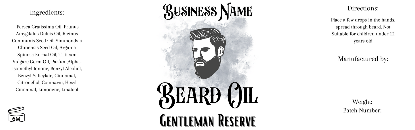 Digital Beard Oil Labels