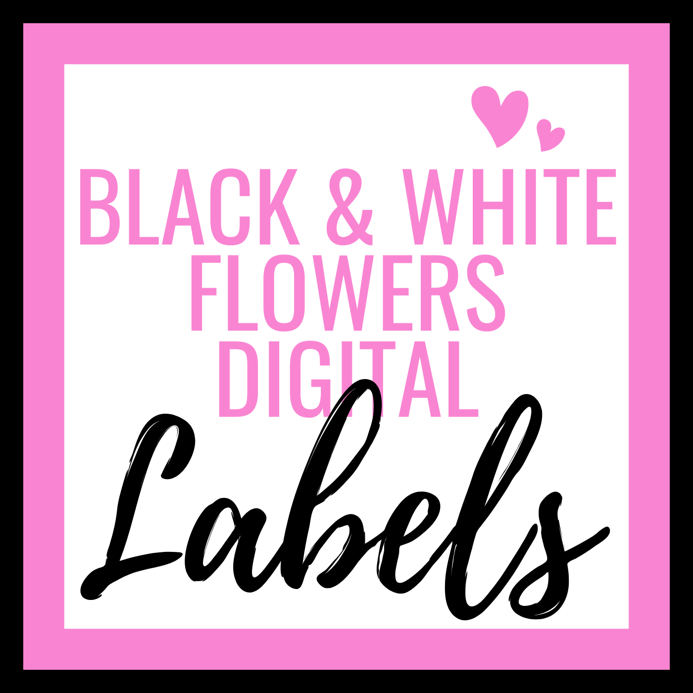 Digital Rebrand Black & White Flowers