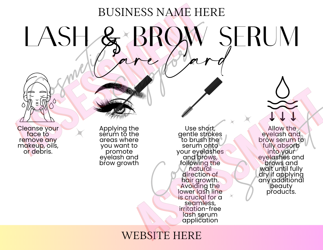 Digital Lash & Brow Care Cards